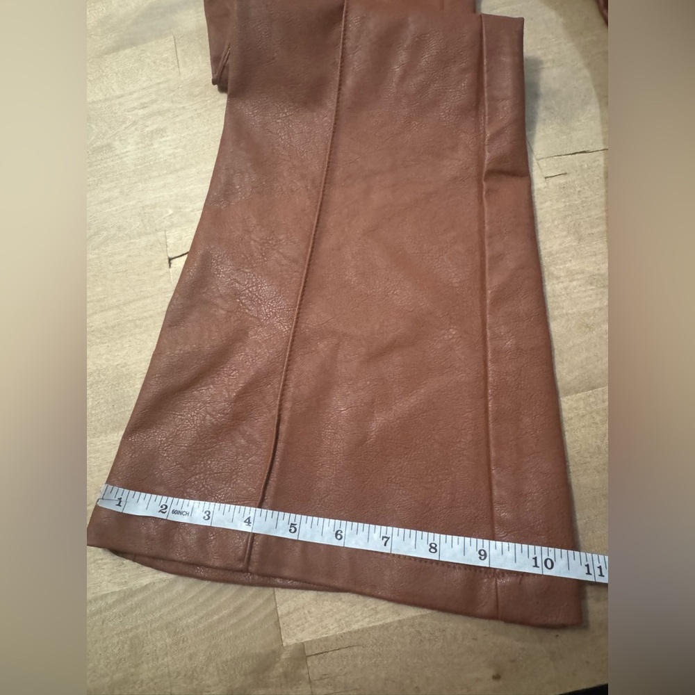 Urban Outfitters Tan Flare faux Leather Pants - Picture 6 of 12